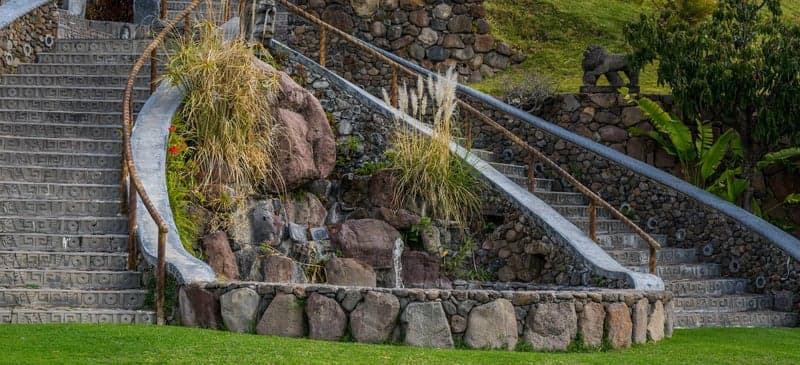 Professional irrigation system watering a luxury villa garden in Cyprus